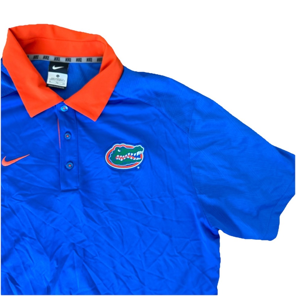 Florida Gators Polo Shirt Mens XL Nike Dri Fit Football Basketball Golf Blue UF